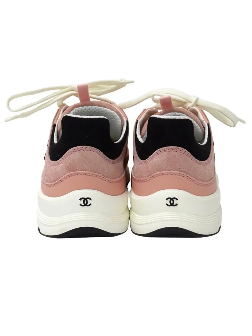 Chanel Sneakers Suede Pink CC Logo Casual
